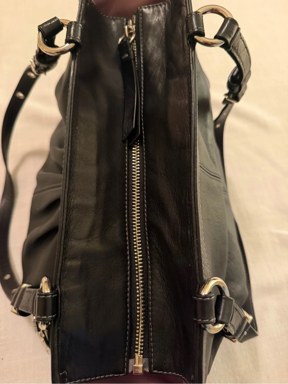 Coach East West Leather Gallery Tote with Signature Charm Y2K